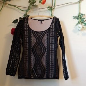 BCBG Maxazria Fitted Long-Sleeve Top